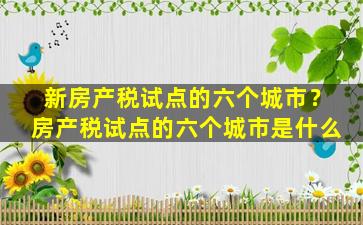 新房产税试点的六个城市？房产税试点的六个城市是什么