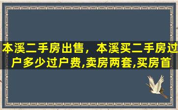 本溪二手房*，本溪买二手房过户多少过户费,卖房两套,买房首